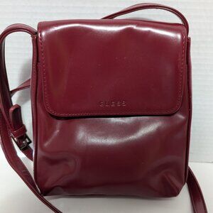 Guess Runway/Statement burgundy/red with Silver Tone Cross Body Bag adjustable!
